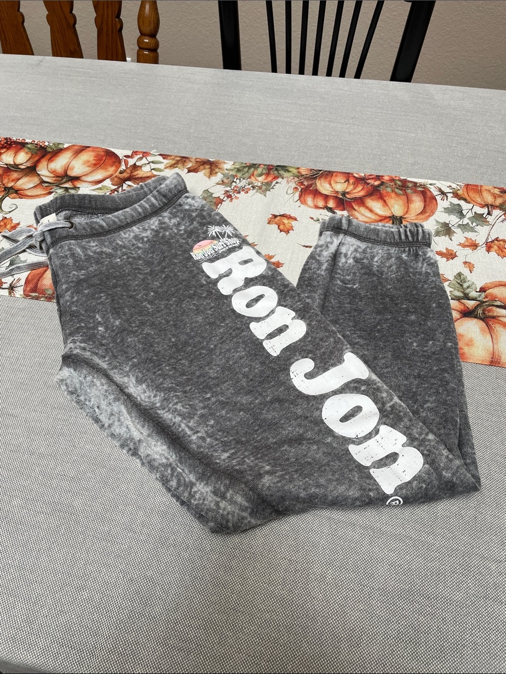Ron Jon Gray Mineral-Wash Worn Look Jogger Sweatpants, L